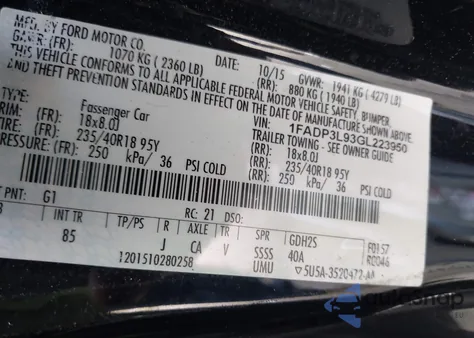 2016 Ford Focus St from USA, damaged, VIN 1FADP3L93GL223950